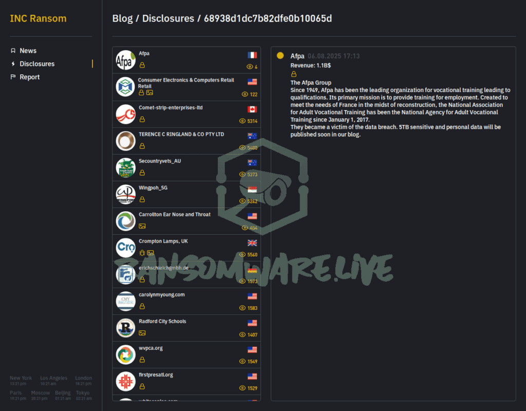 Leak Screenshot INC Ransom Afpa