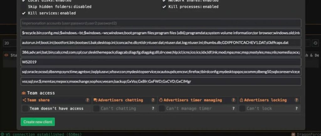 DragonForce ransomware Screenshot LockBit version