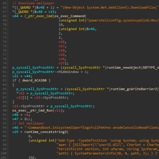 Yurei code to set the wallpaperwith missing url